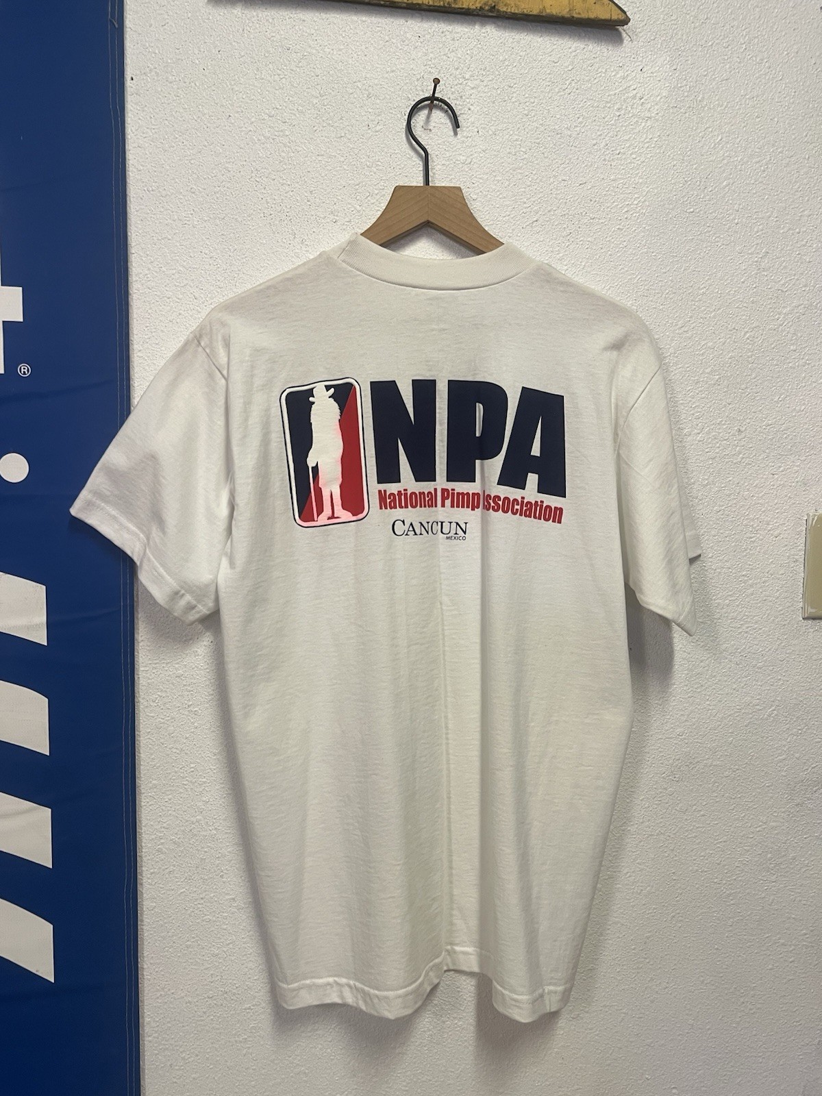 NPA NATIONAL PIMP ASSOCIATION Cancun NBA BASKETBALL Parody T-Shirt Size Medium