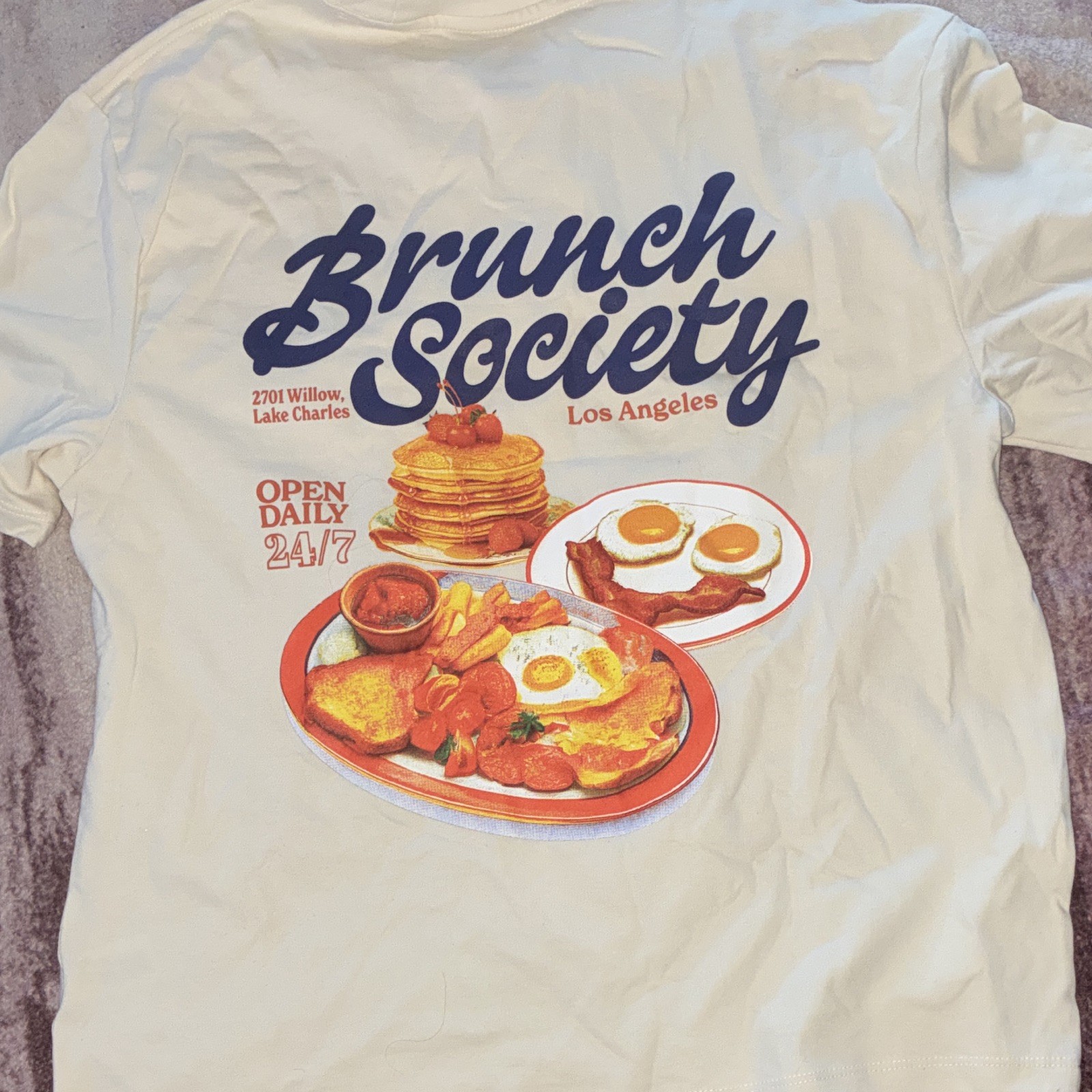 Brunch Society Men’s Graphic Logo T-Shirt Off White S Crew Neck Short Sleeve
