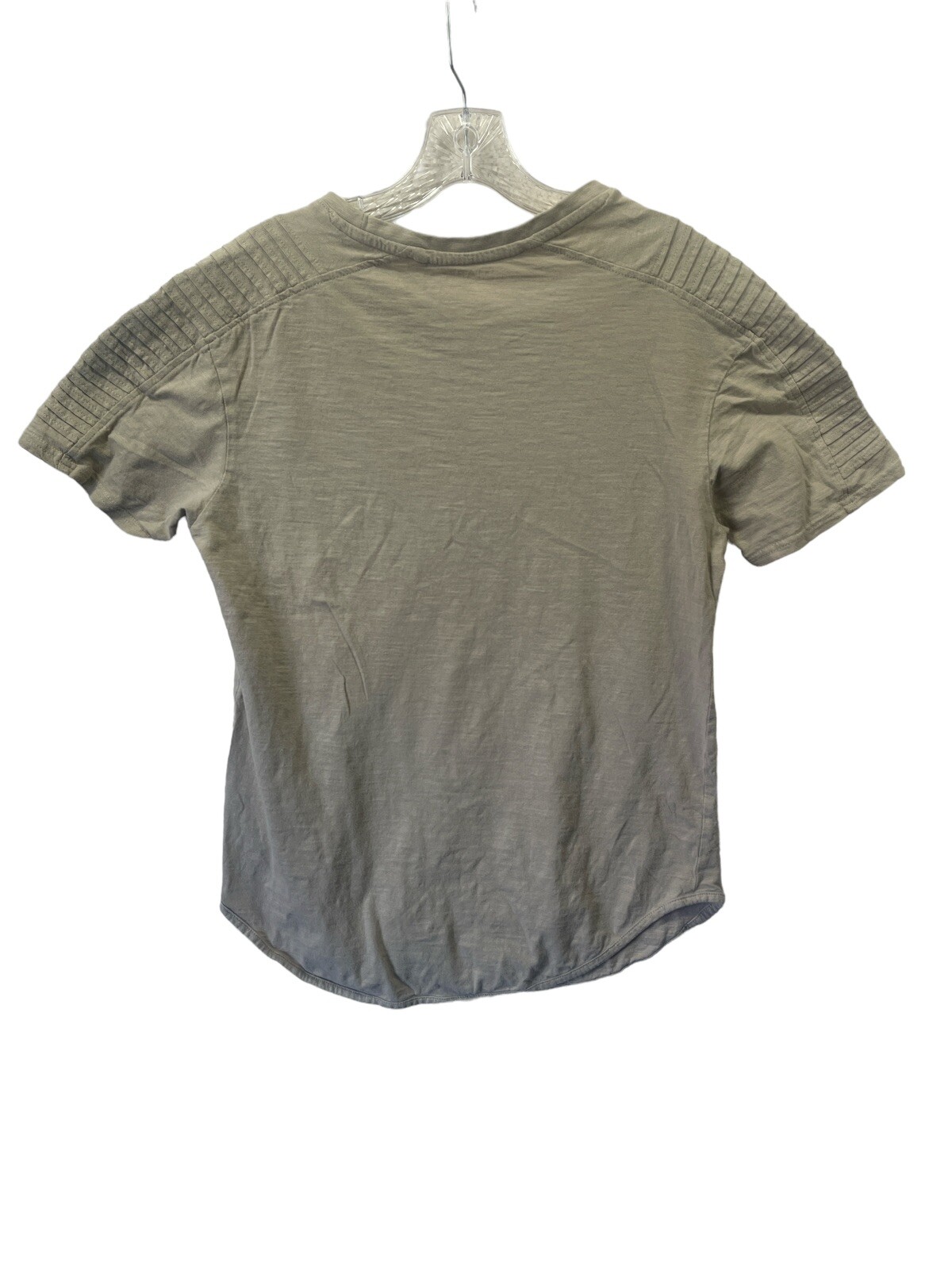 Primark T-Shirt Mens Tan Cotton Size Med Round Neck Pleated Sleeve Round Bottom