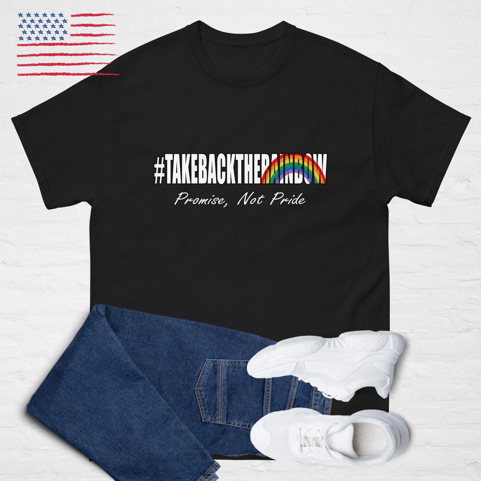 TAKE BACK THE RAINBOW, Christian Anti-Woke t-shirt. Gods Promise Not Pride