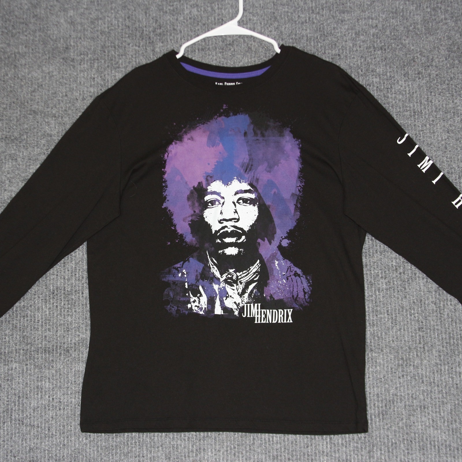 Karl Ferris Collection Jimi Hendrix Graphic Long Sleeve T Shirt Men Black