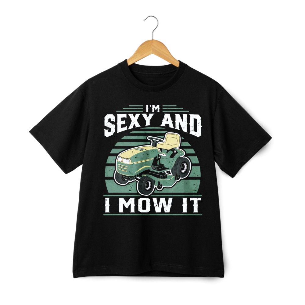 Funny Lawn Mower Slogan Graphic Tee Unisex Retro Casual Gift T-Shirt