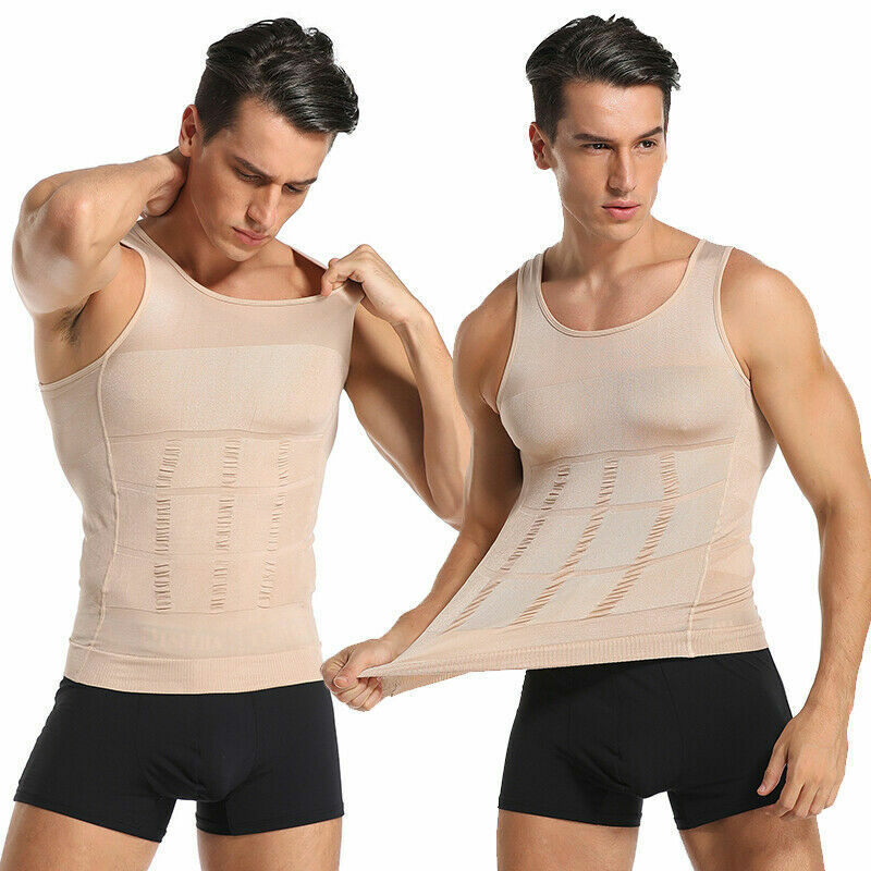 Men Cooling Gynecomastia T-shirt Posture Corrector Vest Compression Shaping Top