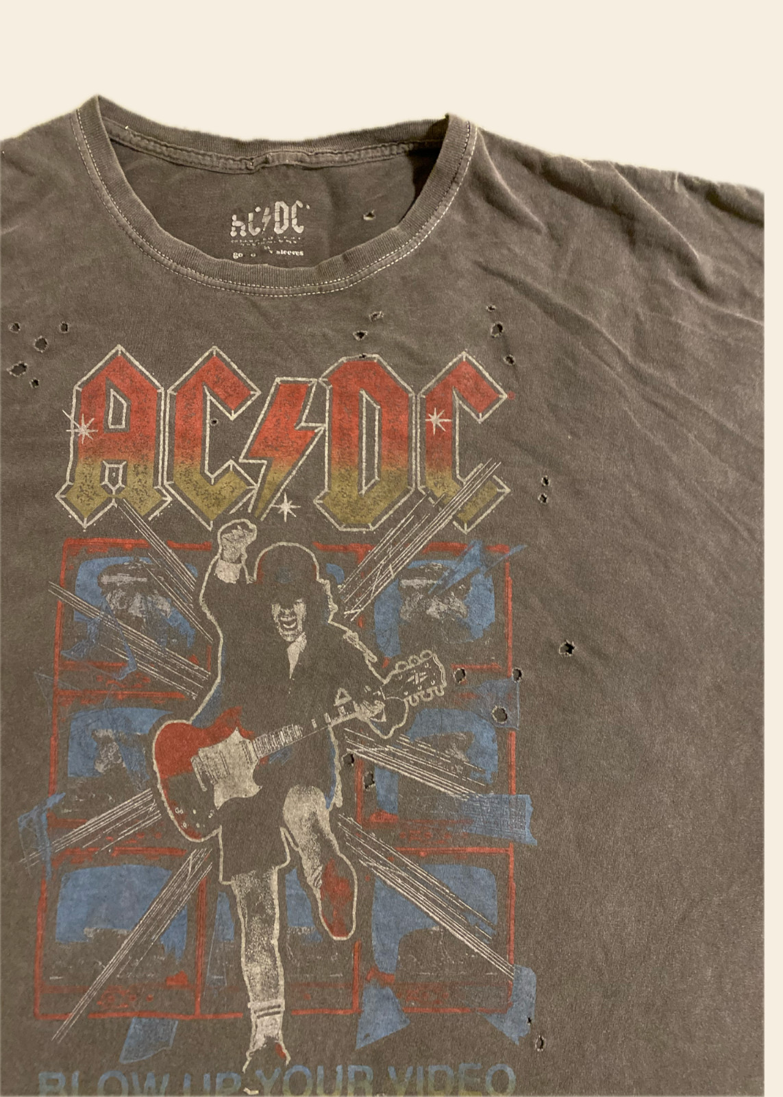 ACDC “Blow up your video” Distressed Graphic Tee