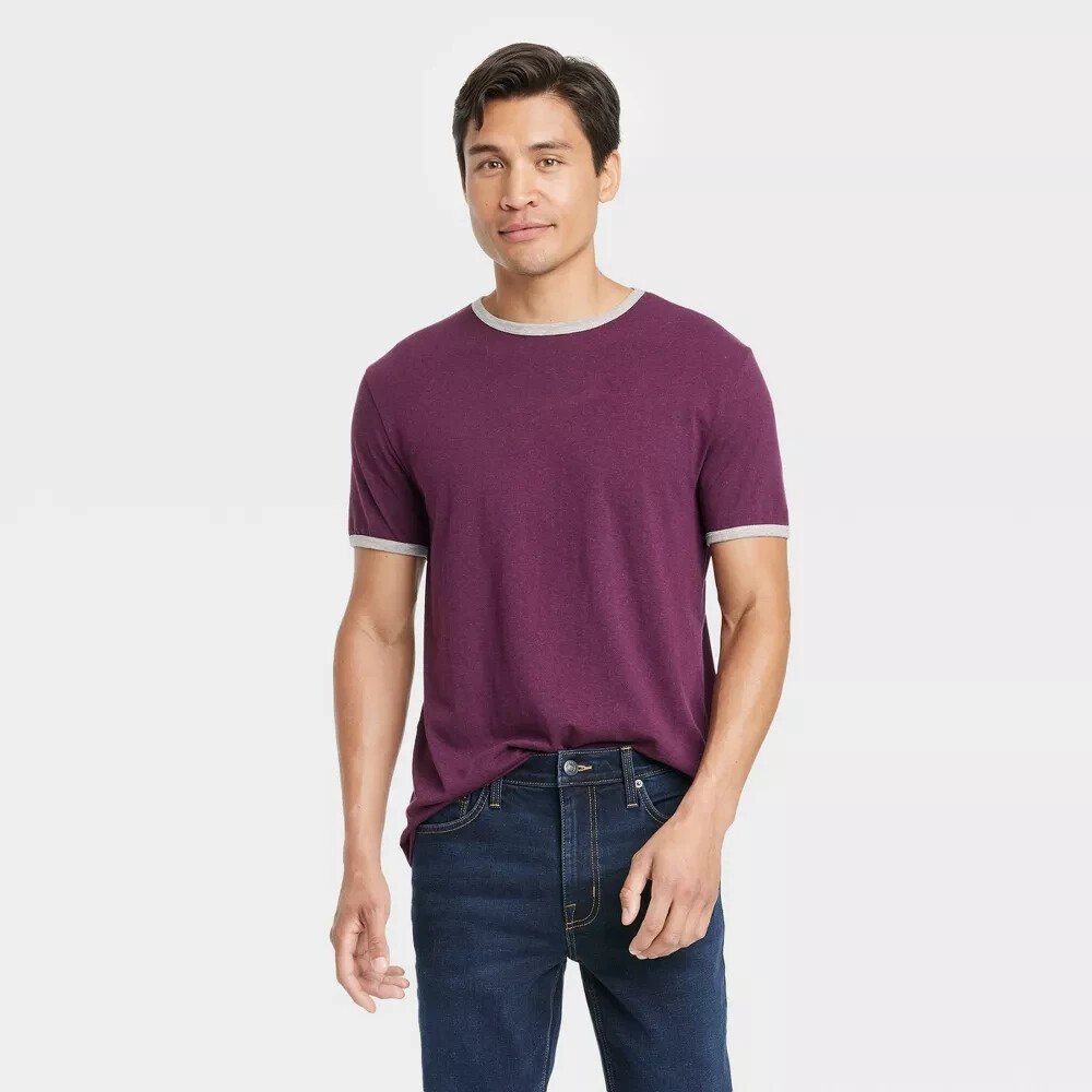 Men’s Short Sleeve T-Shirt – Goodfellow & Co Plum Purple