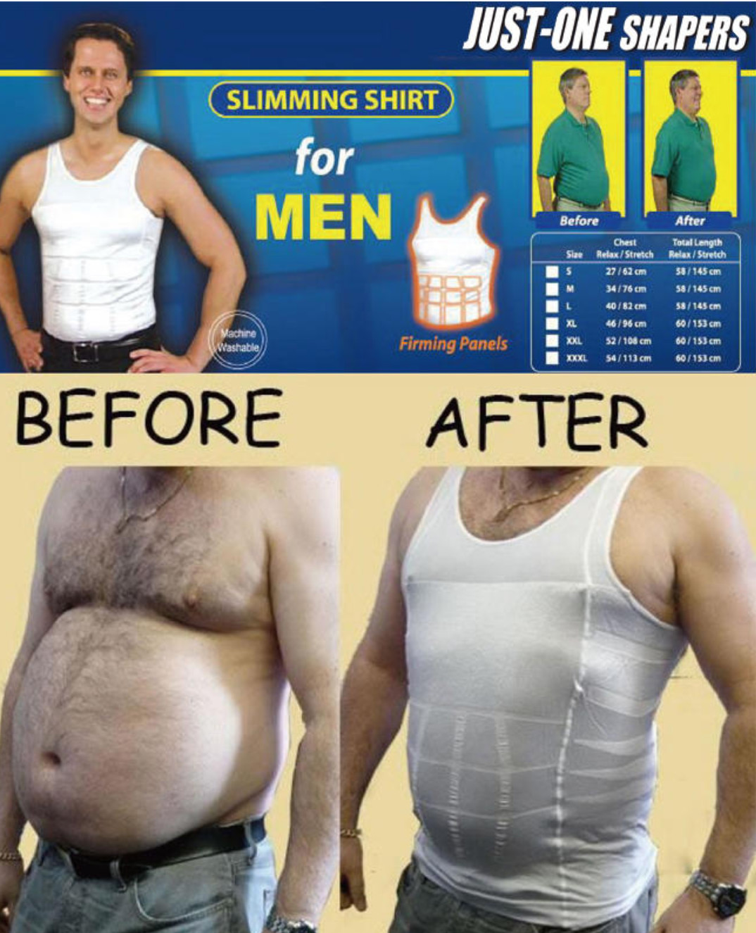 Men’s Slimming Body Shaper Vest Abs Abdomen Compression Workout Tank Tops…