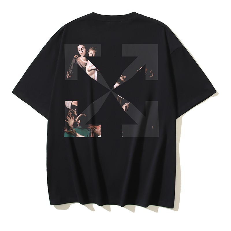 Off White T-Shirt Black / White Cotton S-M-L-XL