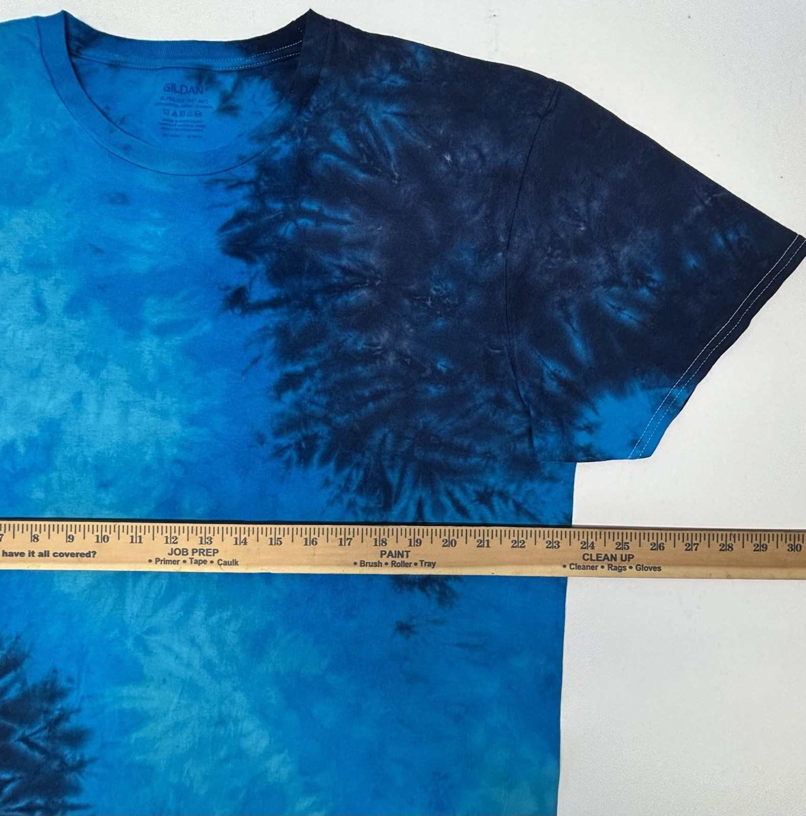 Gildan Handmade Tie Dye Unisex T-Shirt Size XL Multi Blue Scrunch Design Tee NEW