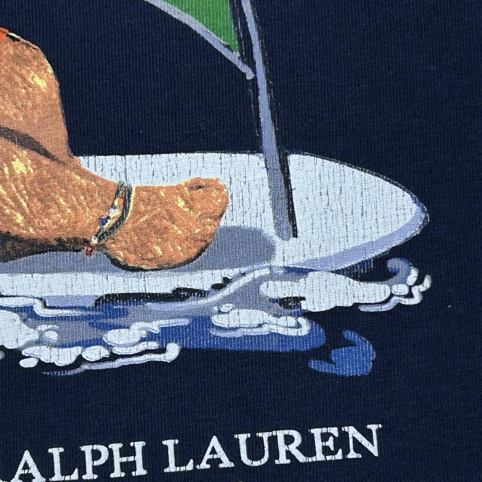 Polo Ralph Lauren Shirt Mens XL Blue Polo Bear Windsurfing Surfing Classic Fit