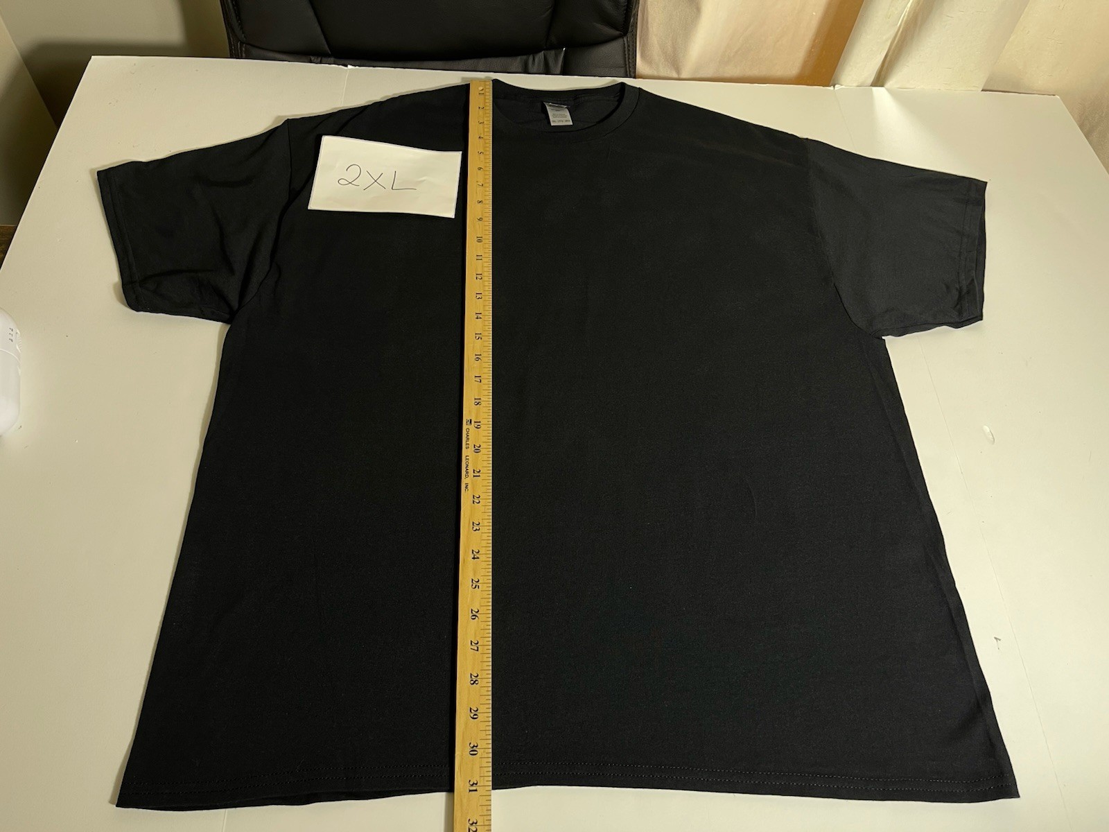 Gildan Men’s T-Shirt Heavy Cotton Short Sleeve Plain Blank Black Tee Sz 2XL New