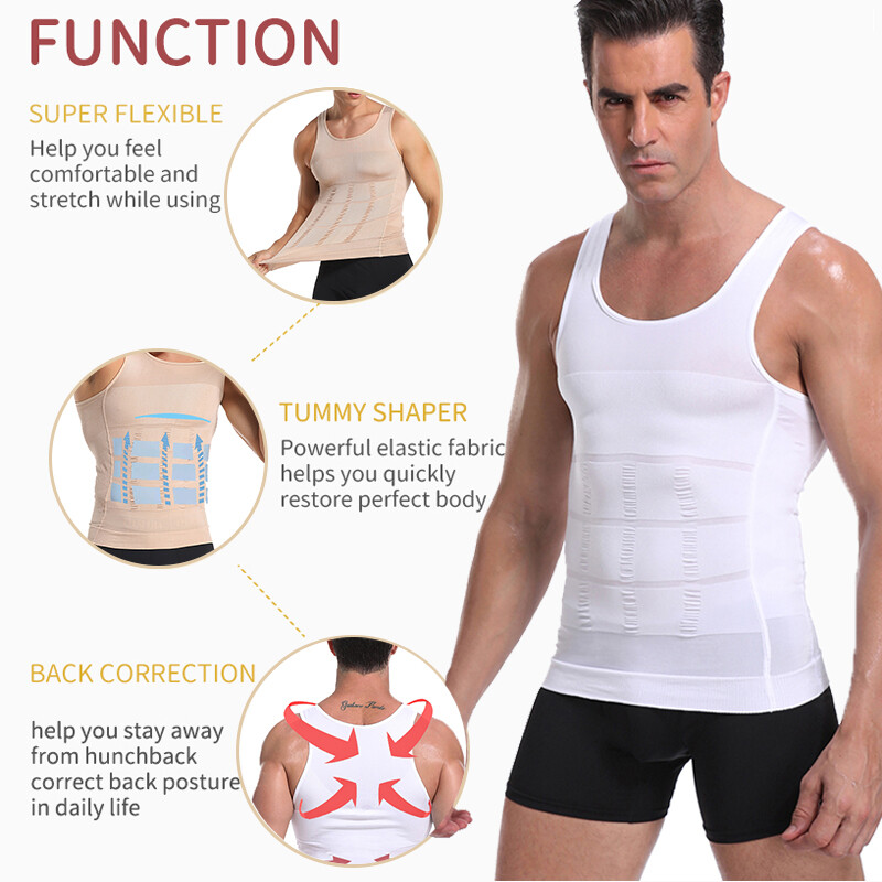 CGTFY Gynecomastia Compression Tank Top Men Classic Athletic Body Shaper Vest US