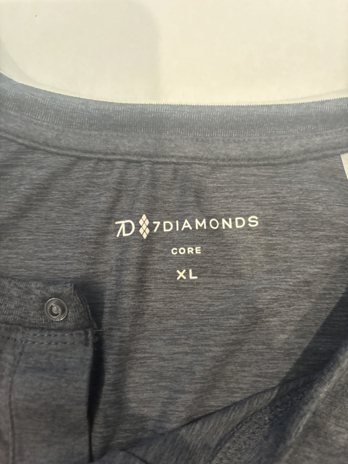 7 DIAMONDS Core Men’s Henley Performance Long Sleeve Gray Shirt – XL