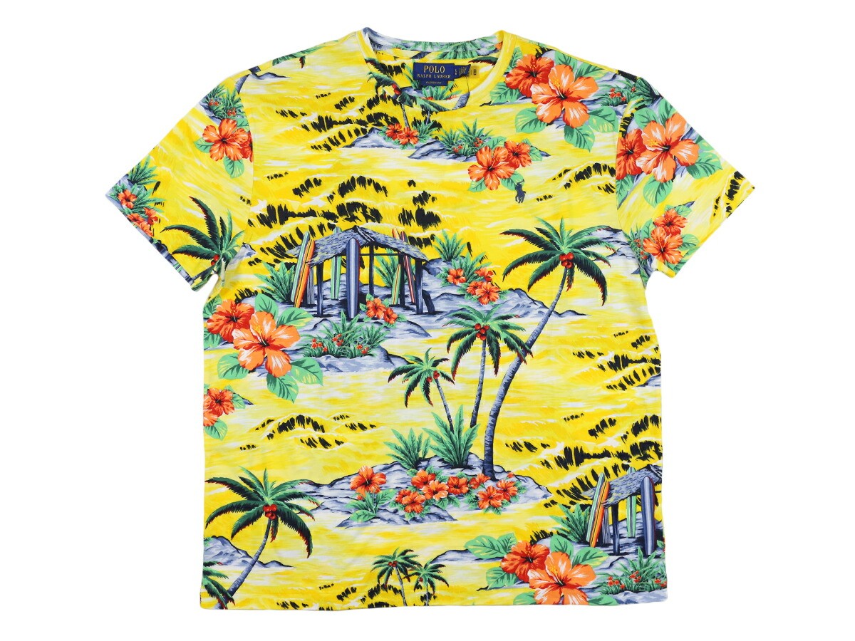 Polo Ralph Lauren Classic Fit Cotton Crewneck Full Print Floral T-Shirt – Yellow