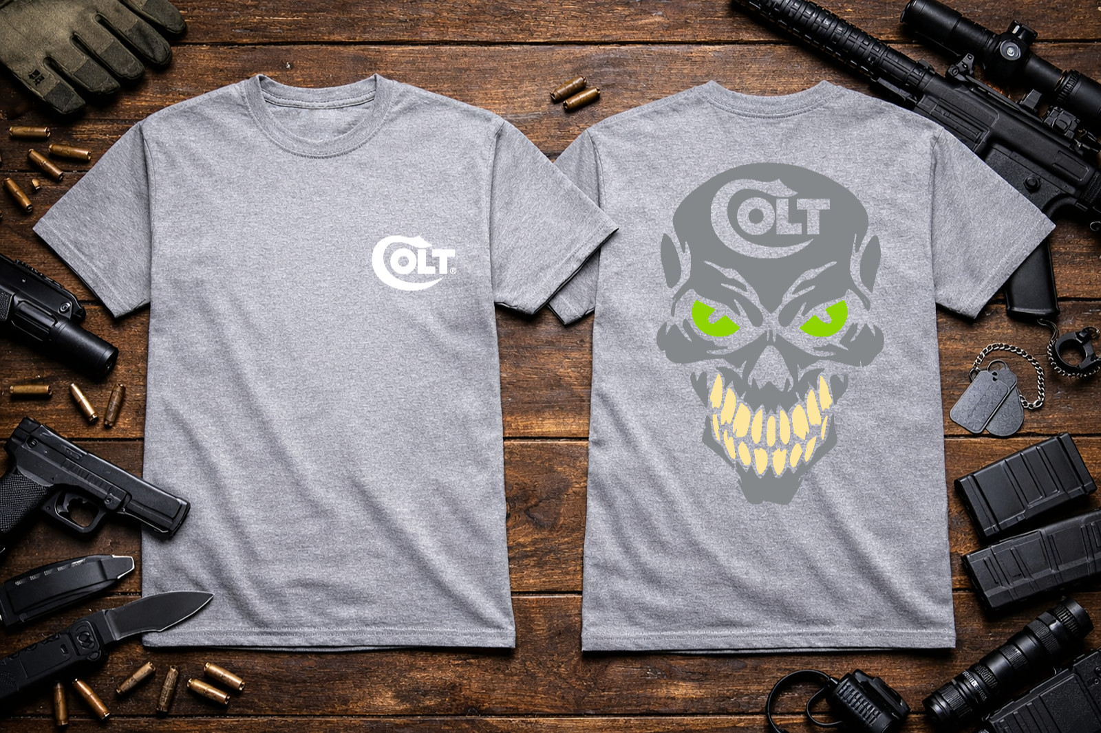 Colt Skull T-Shirt Heavyweight S M L XL 2XL 3XL 4XL 5XL
