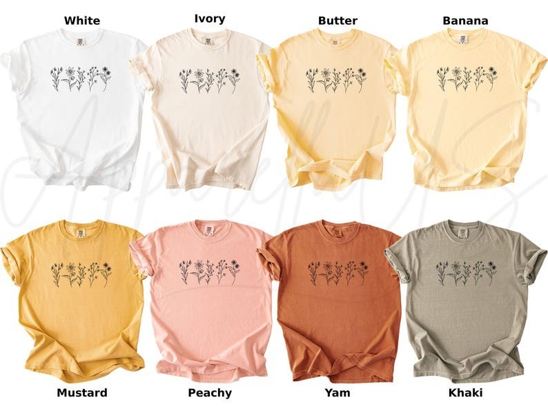 Comfort Colors Wildflower Shirt, Flower Shirt, Nature Shirt, Floral Cottagecore