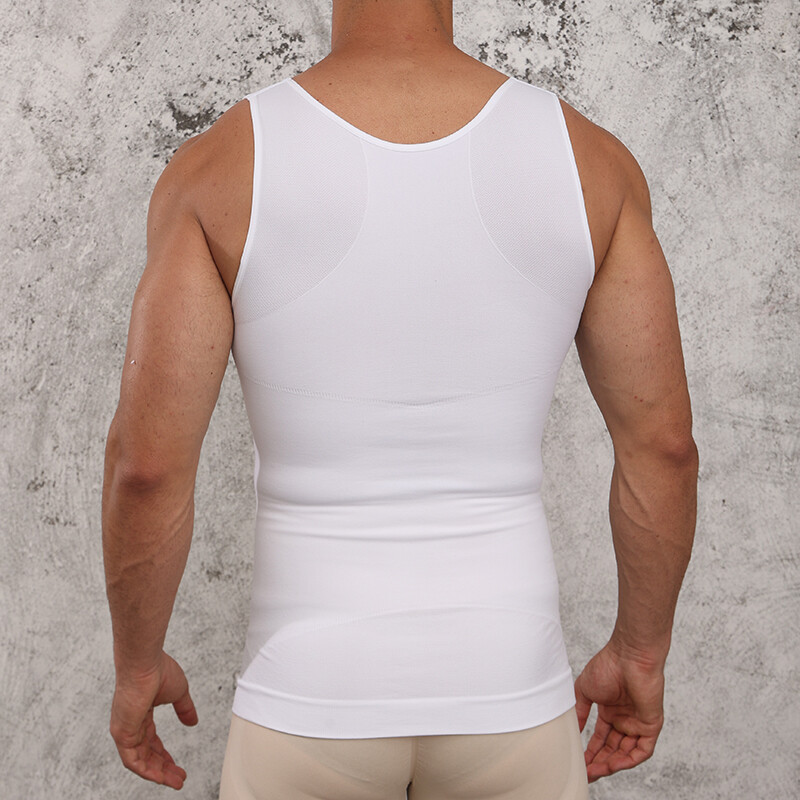 Mens Compression Shirt Slimming Body Shaper Vest Waist Traner Tops Tummy Control