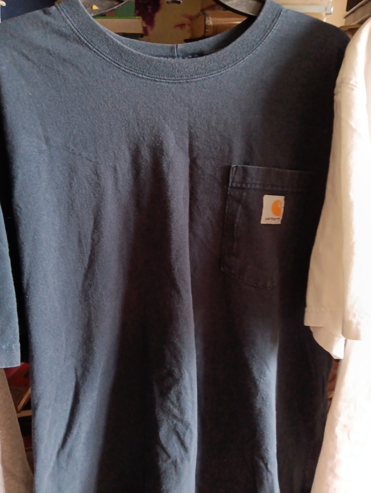 Three (3) Carhartt Loose Fit Pocket T-Shirts Mens Size L Black White Gray