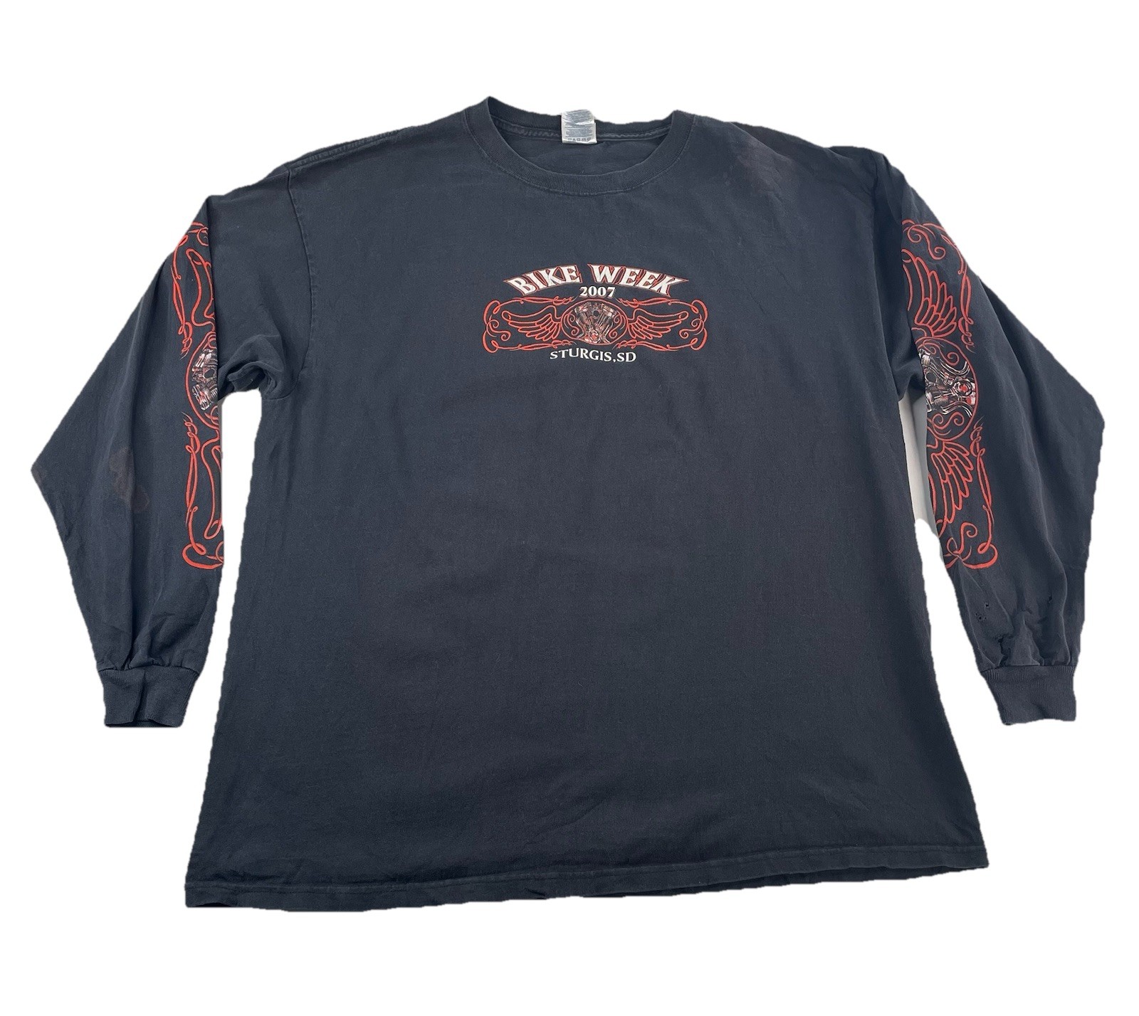 Men Delta Black “Bike Week 2007 “Graphic Long Sleeve Shirt Size Xl