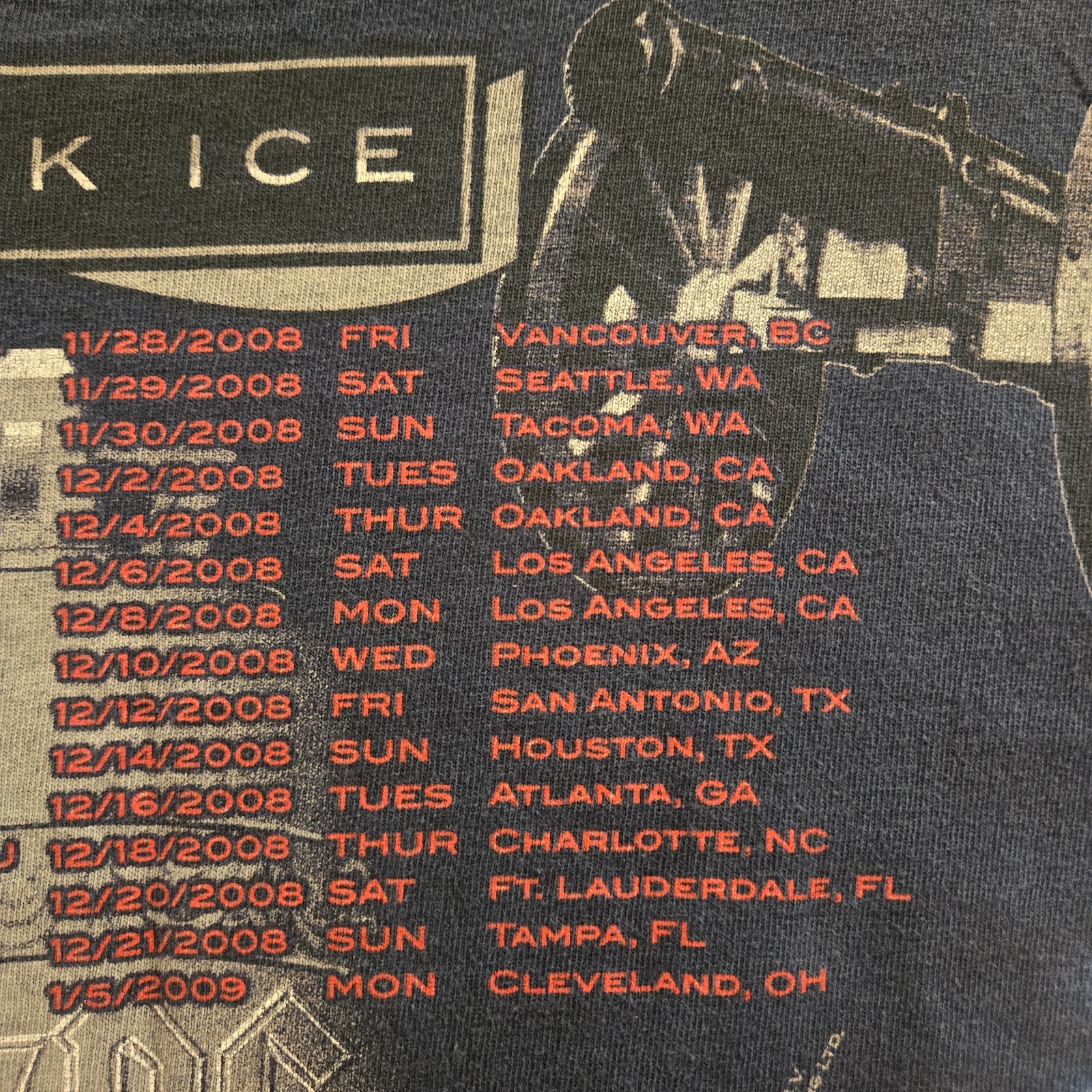 Vintage AC/DC Black Ice Pleated V Tie Dye Official 2008 Tour Concert Shirt Sz L