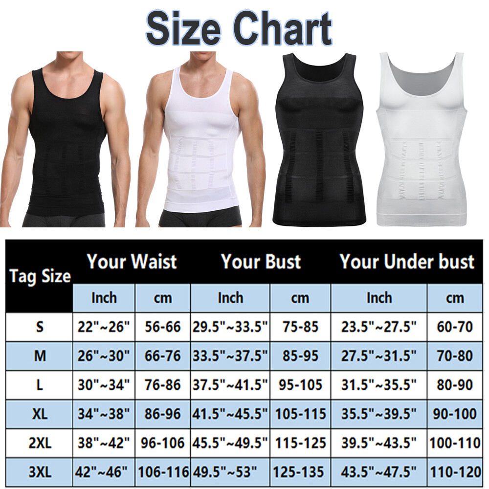 Men’s Body Shaper Toning T-Shirt Ultra Durable Compression Vest Tops Undershirts