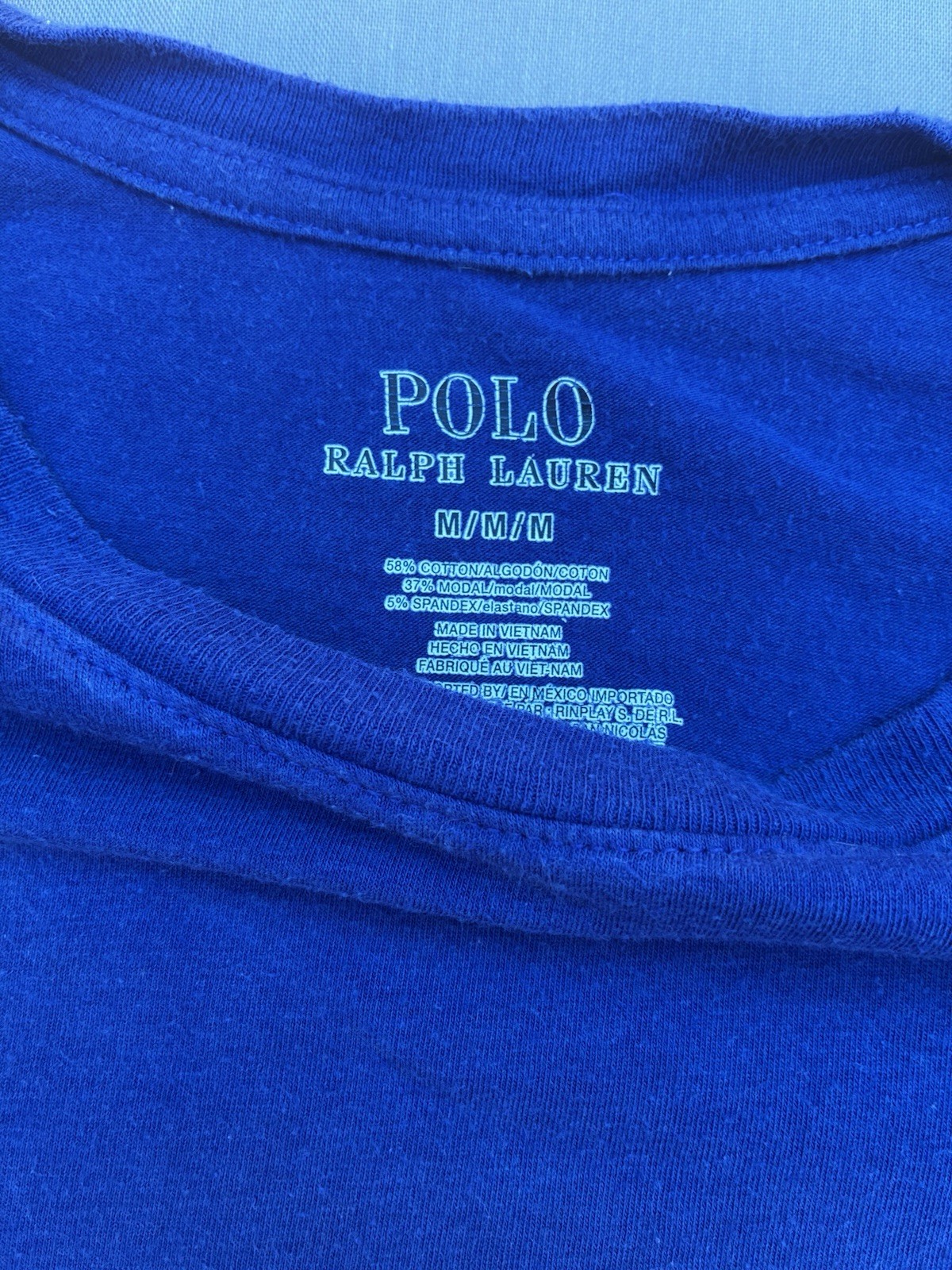 Polo Ralph Lauren Blue Logo Graphic Crew Neck Short Sleeve Tee Men M
