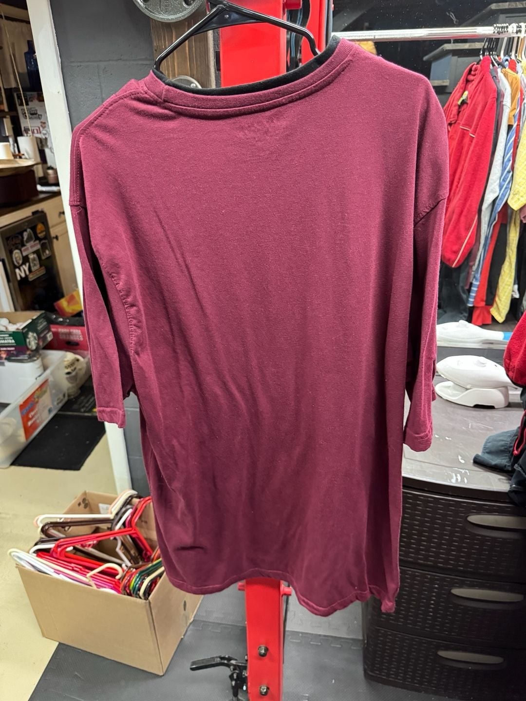 Mecca Under His Wings MSTAR Zip Pocket Burgundy T-Shirt