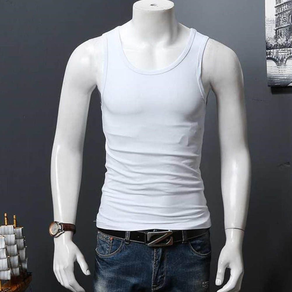 Men’s Comfort-Fit Sleeveless Tank Top Featuring U-Neck for Daily Fitness Wear