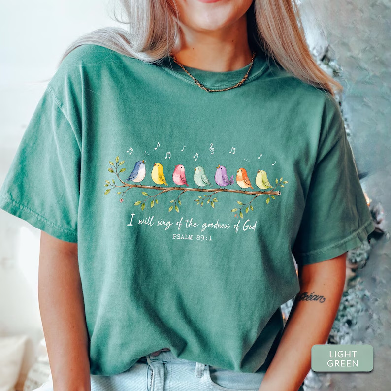 Christian Faith Shirt Goodness of God Psalm 89:1 Graphic Tee Faith Gift