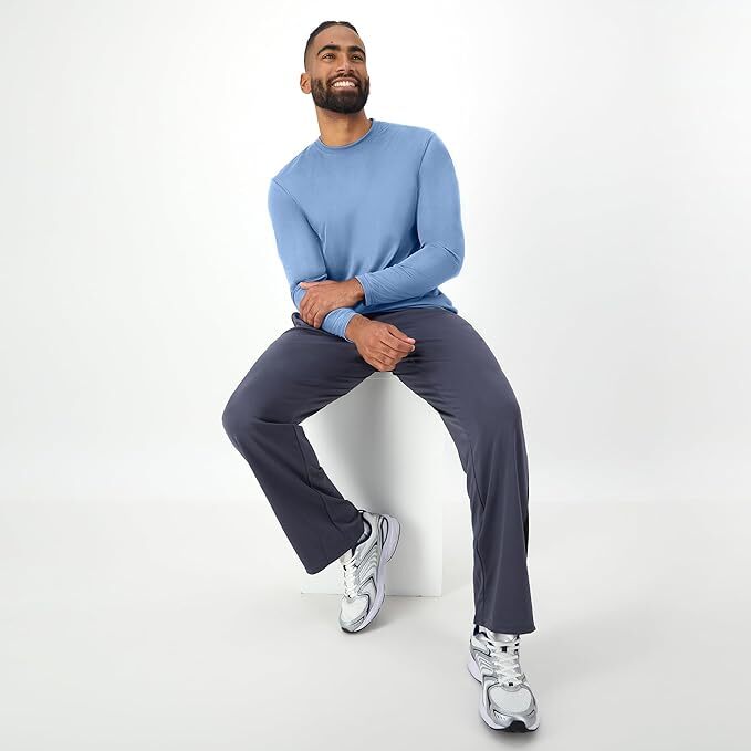 Hanes Long Sleeve Tee 2-Pack T-Shirt Sport Men’s FreshIQ Cool DRI Jersey S-3XL