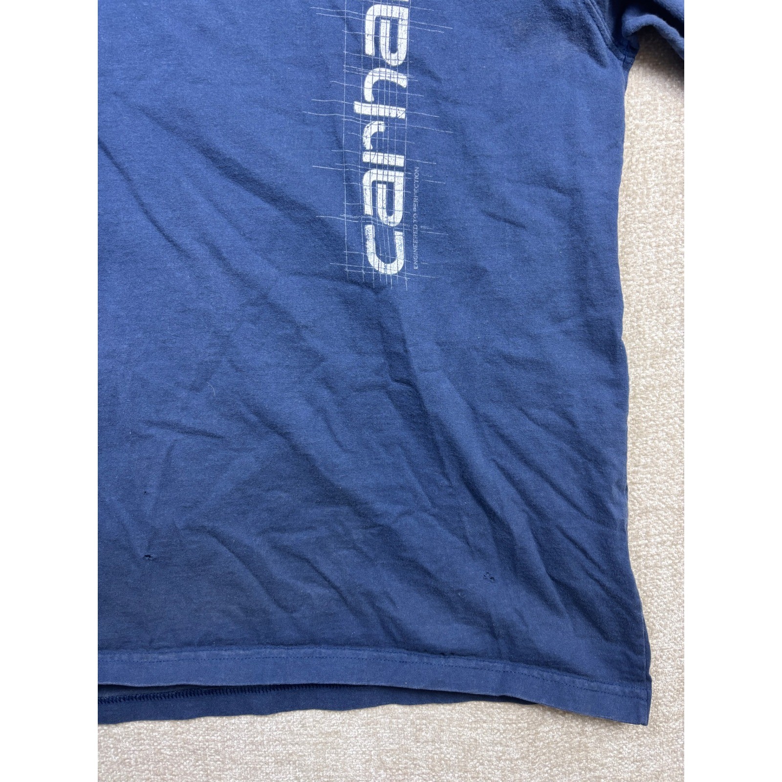 Carhartt Mens Navy Blue Graphic Logo T-Shirt Short Sleeve Size L