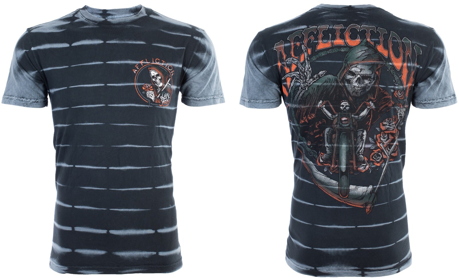$58 AFFLICTION American Customs HELL RIDER Short Sleeve Slim Fit T-shirt NWT