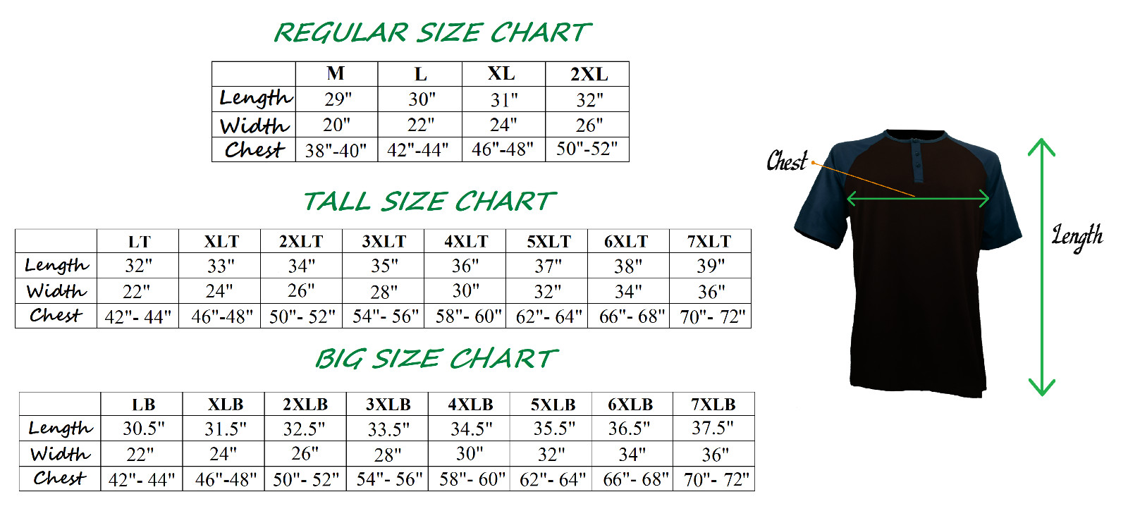 Styllion Big and Tall – Men’s Raglan Henley Baseball Shirts – Heavy Weight RHSS