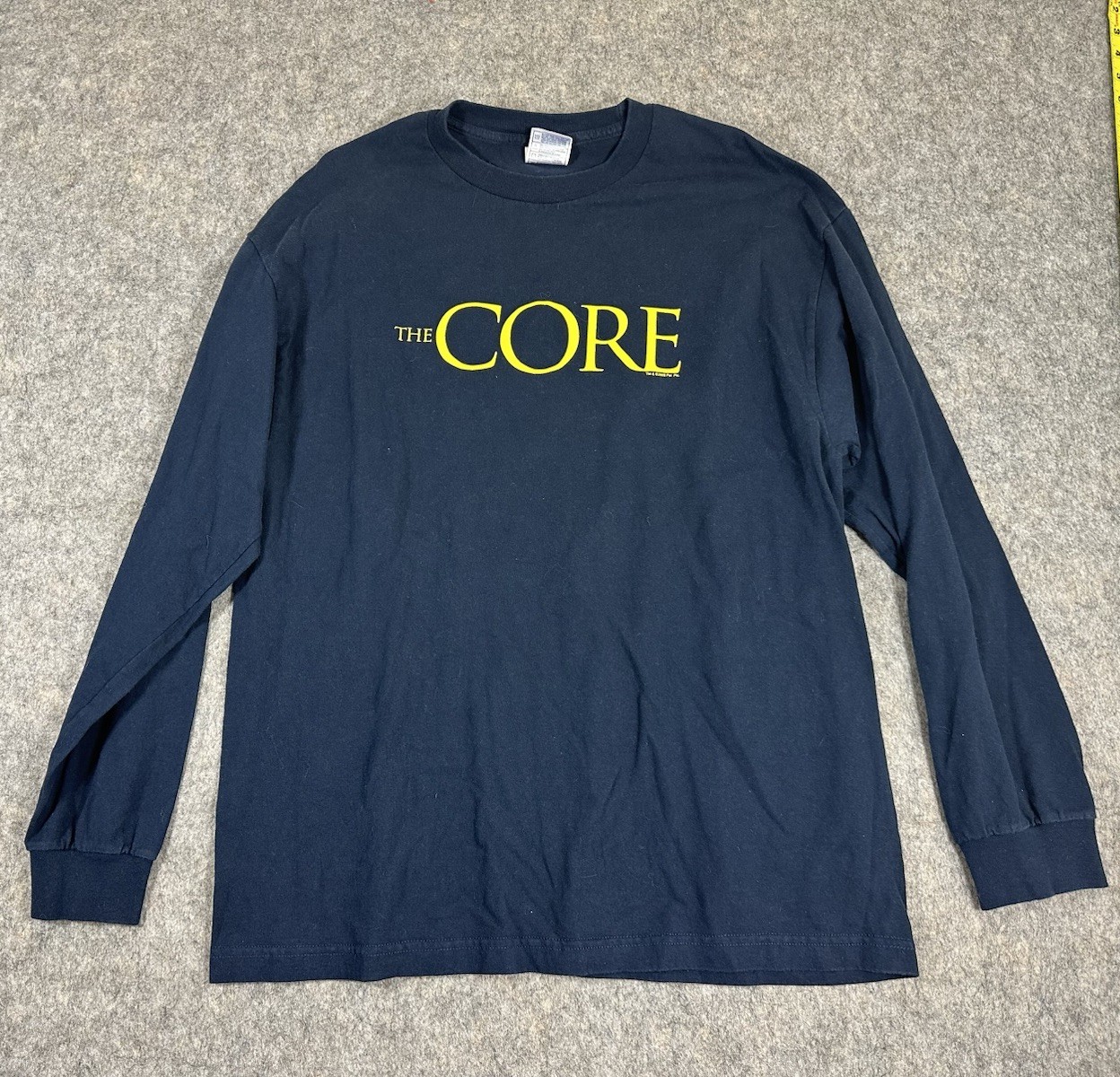 Vintage The Core Sci-Fi Movie Promo T-Shirt 2003 Aaron Eckhart Long Sleeve