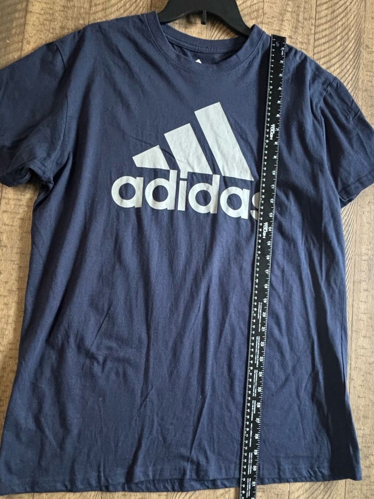 adidas Navy Blue Logo Short Sleeve Tee – XL