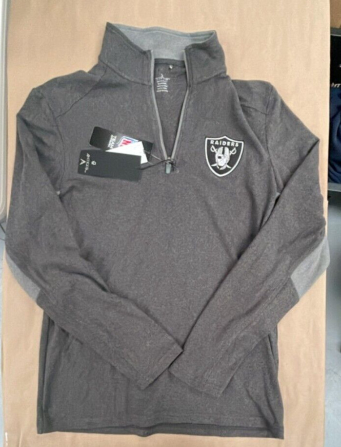 Antigua Men’s Las Vegas Raiders Long Sleeve Quarter Zip Pullover Gray Multi Size