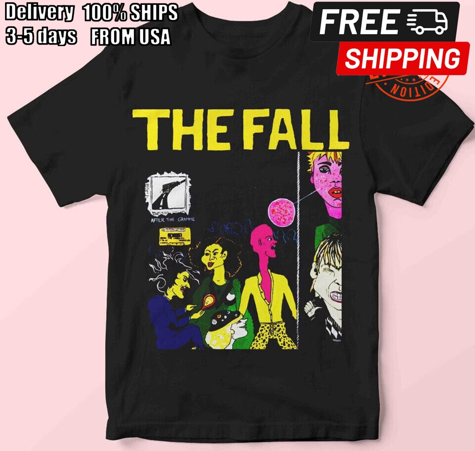 The Fall Band New Grotesque Mark E Smith Shirt Classic Black Men S-5XL MU938