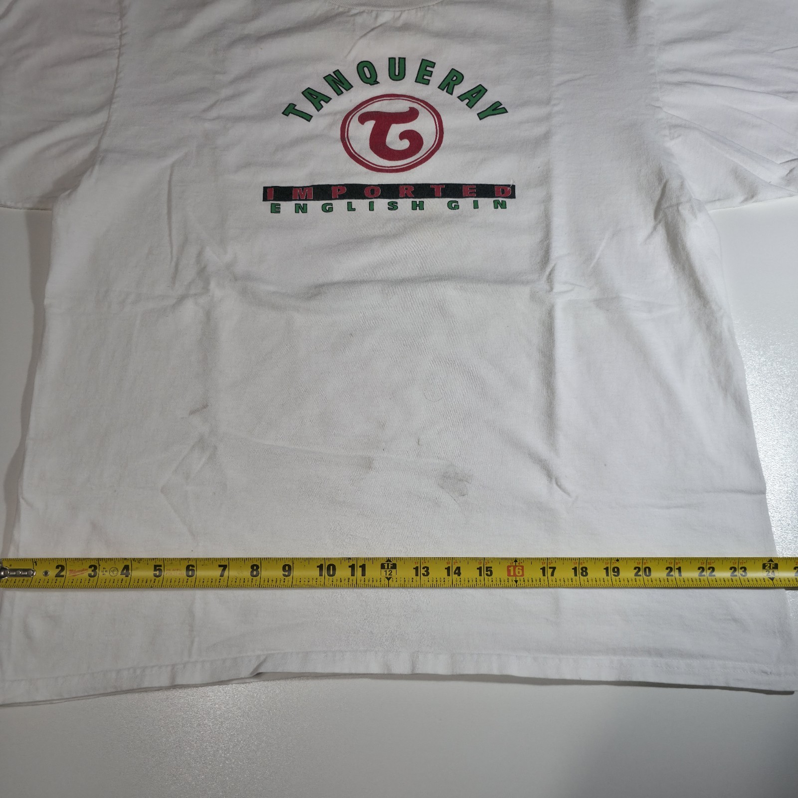 Vintage Tanqueray Imported English Gin T Shirt White XL Jerzees 90s Y2K