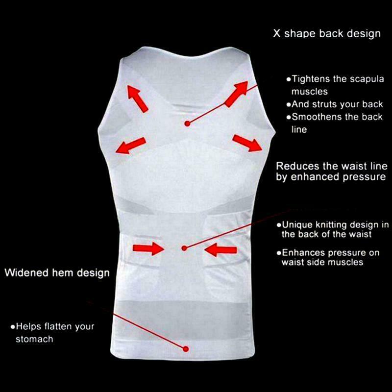 US Men Slimming Body Shaper Posture Corrector Vest Abdomen Compression Tank Tops