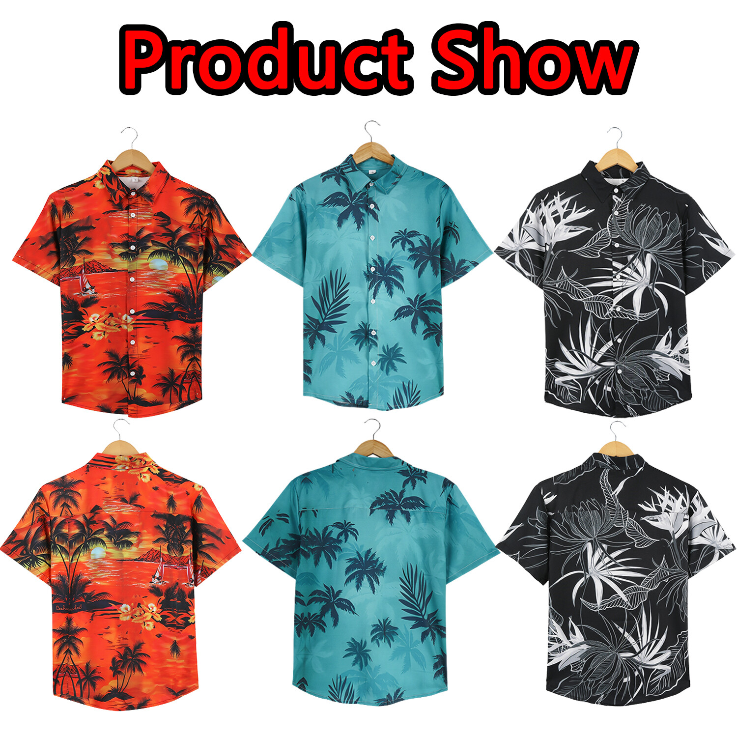 Mens Hawaiian Shirt Floral Palm Tree Sunset Surf Beach Sea Holiday Stag Dance