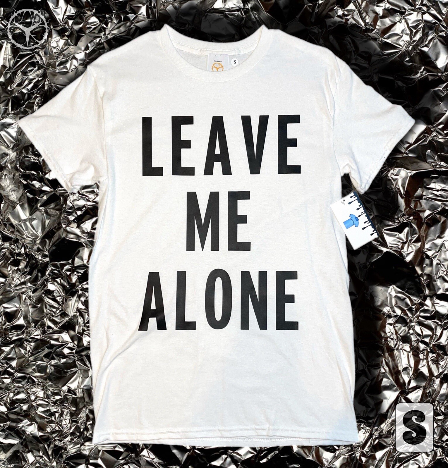 Leave Me Alone Vinyl white Shirt Size (S)