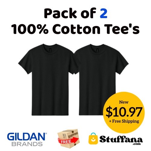 Gildan (2-pack) 100% Cotton Short Sleeve Tee T-Shirt S-3XL New