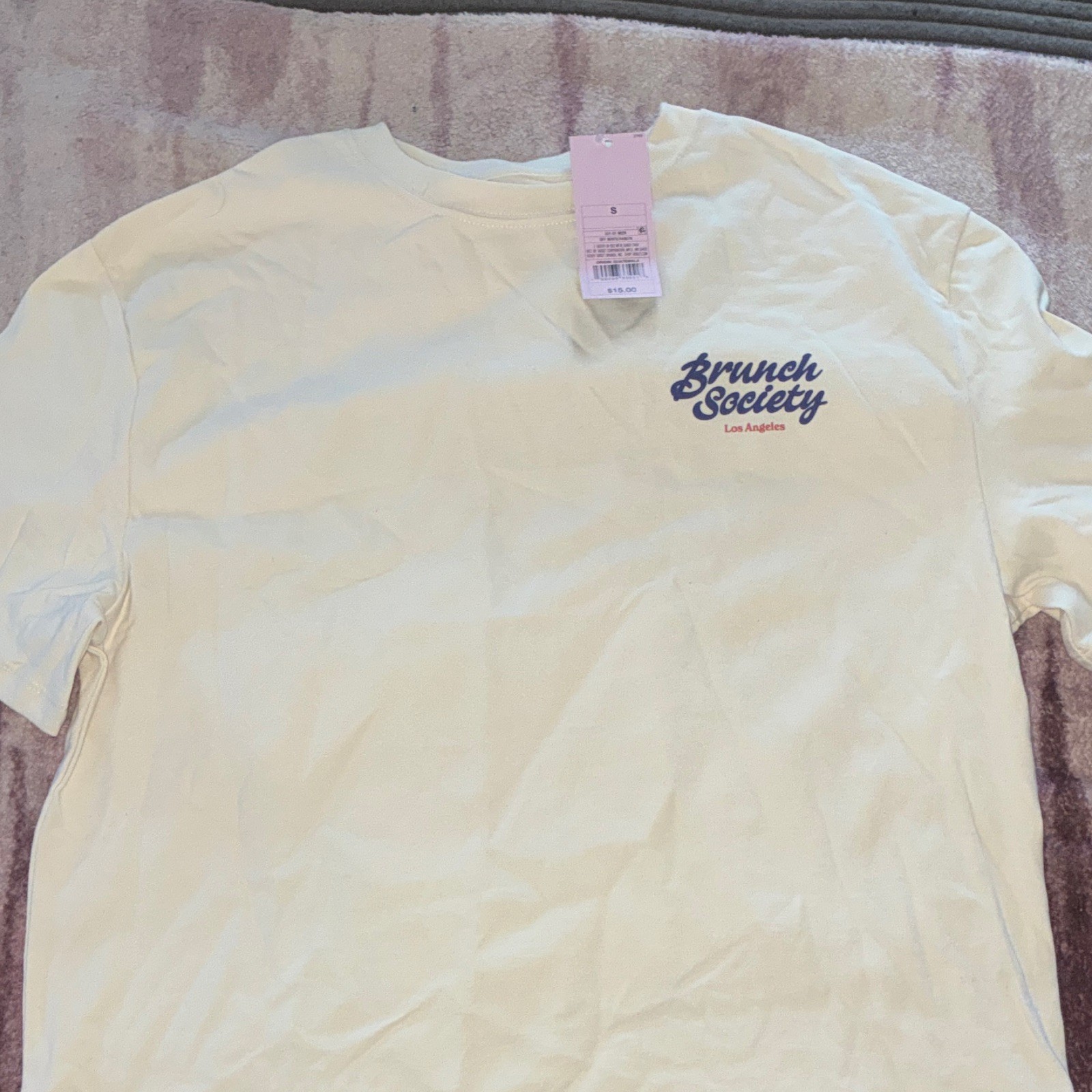 Brunch Society Men’s Graphic Logo T-Shirt Off White S Crew Neck Short Sleeve