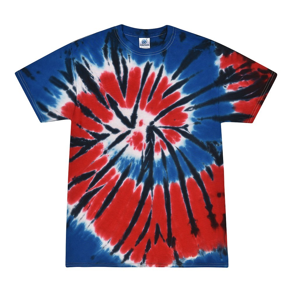 Multi-Color Tie Dye T-Shirts, Kids & Adults Short Sleeve Cotton Colortone