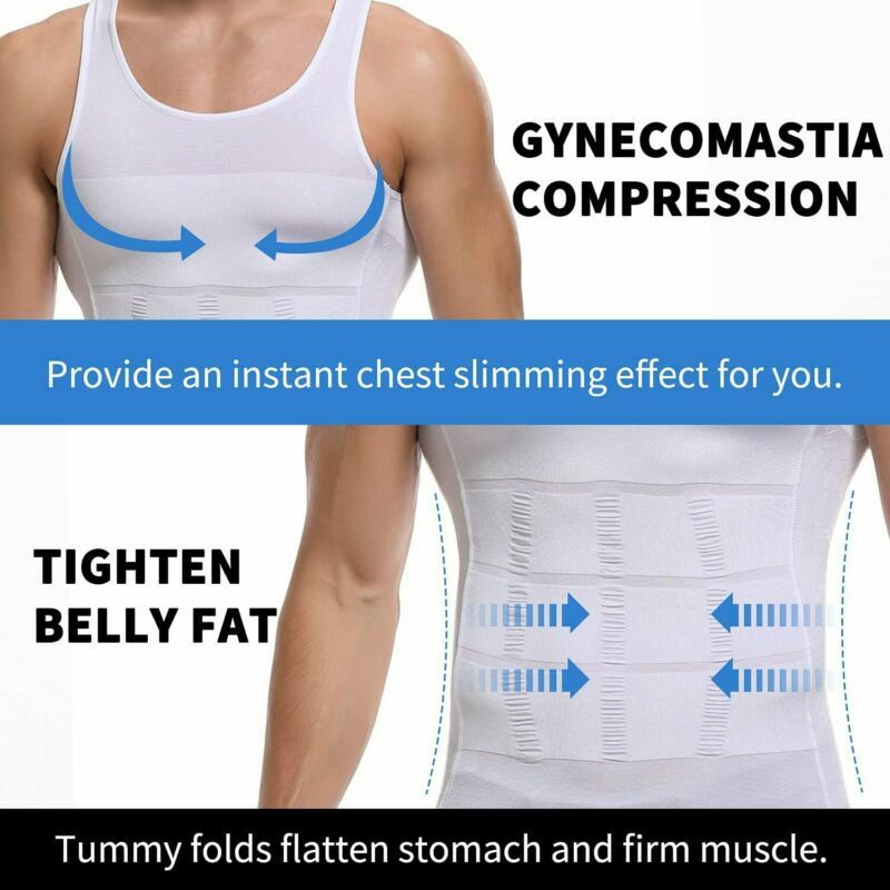 Men Cooling Gynecomastia T-shirt Posture Corrector Vest Compression Shaping Top