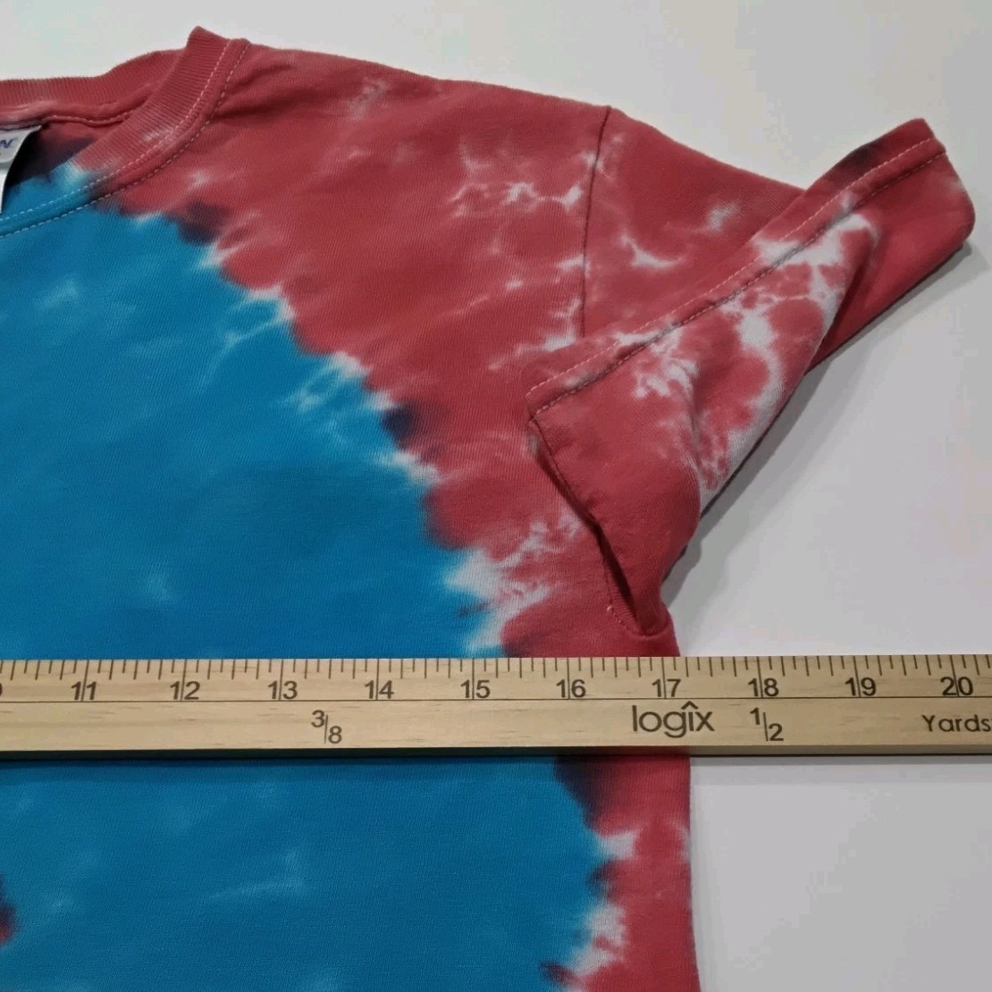 New Tie Dye Mens Small T-Shirt Blue Red Multicolor Circle Swirl Spiral