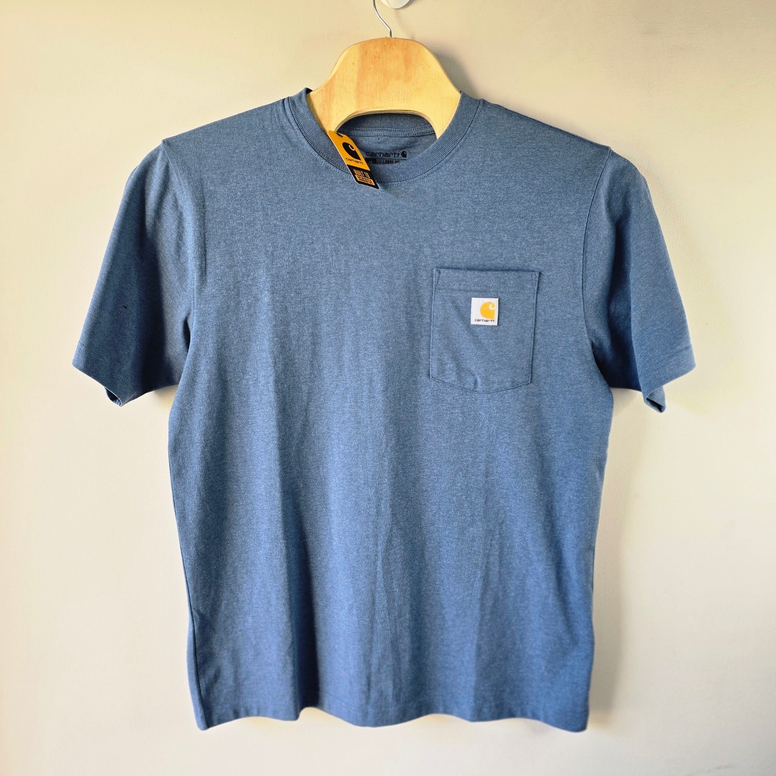 Carhartt K87 M Loose Fit Heavyweight Short Sleeve Pocket TShirt Blue Mens Medium