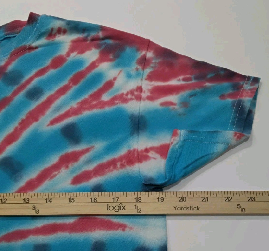 New Tie Dye Men’s T-Shirt Red Blue Adult Medium Multicolor Summer Spider