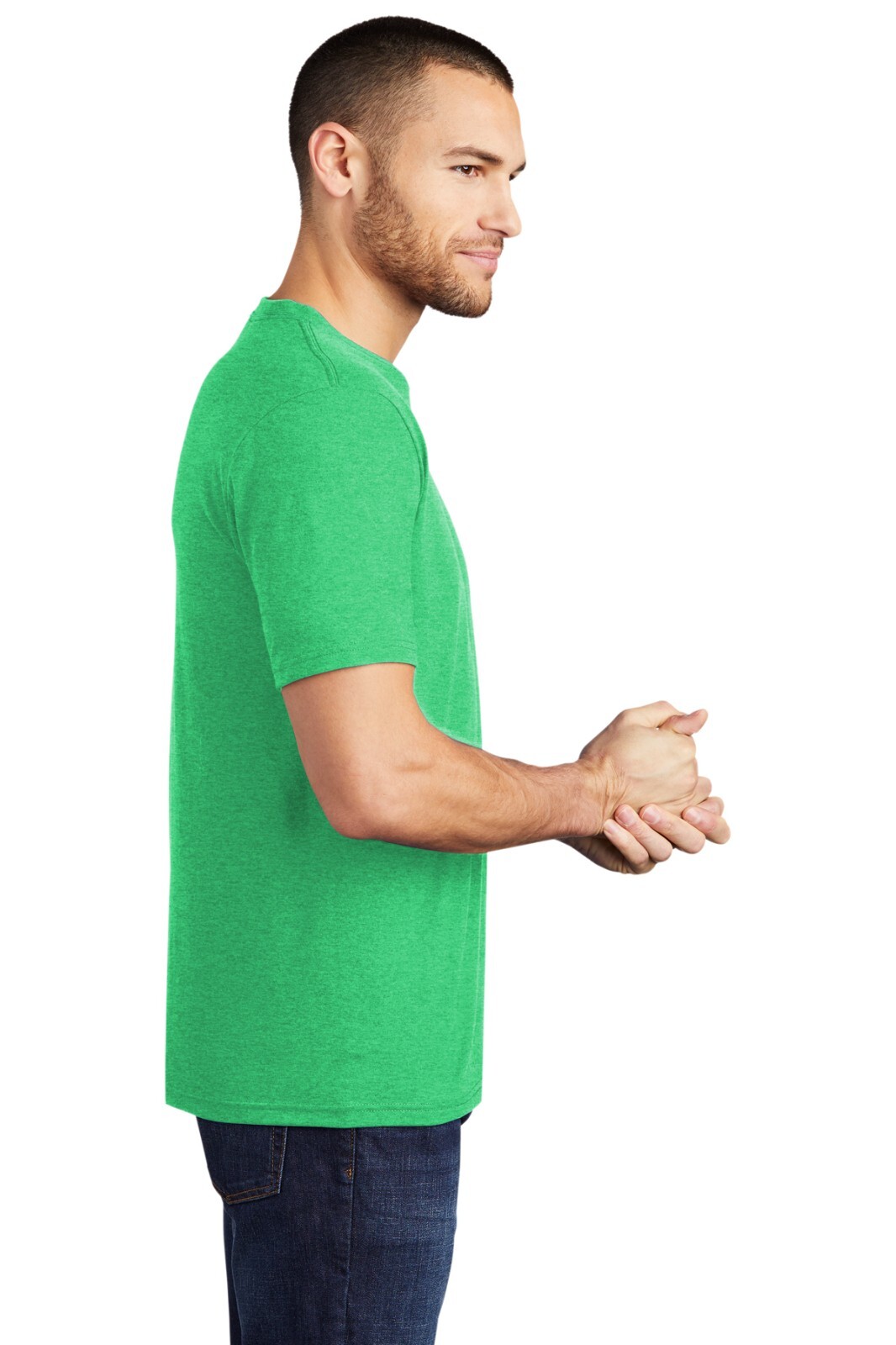 District DM130 Mens Short Sleeve Perfect Tri Crew Neck Stylish T-Shirt