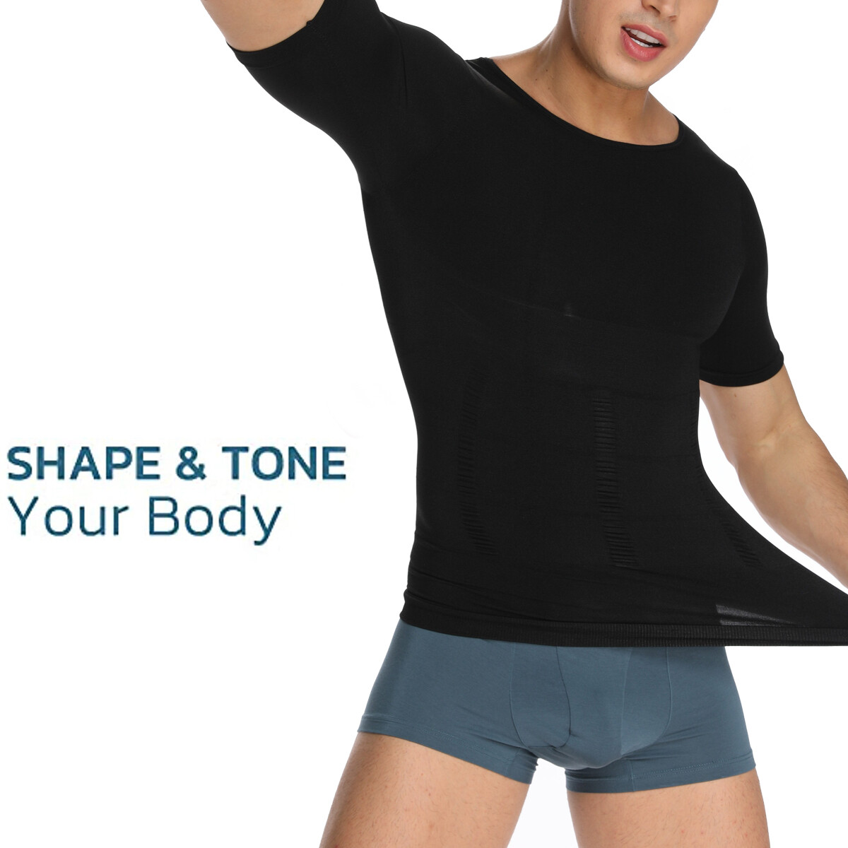 Men Slim Gynecomastia Compresson Tank Top Slimming Body Shaper Vest Undershirt