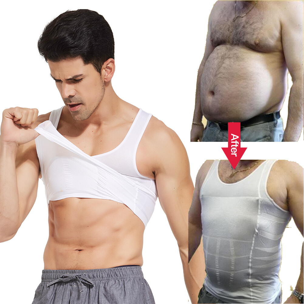 Men Slimmer Body Shaper Vest Abs Abdomen Compression Shirt Workout Tank Tops US